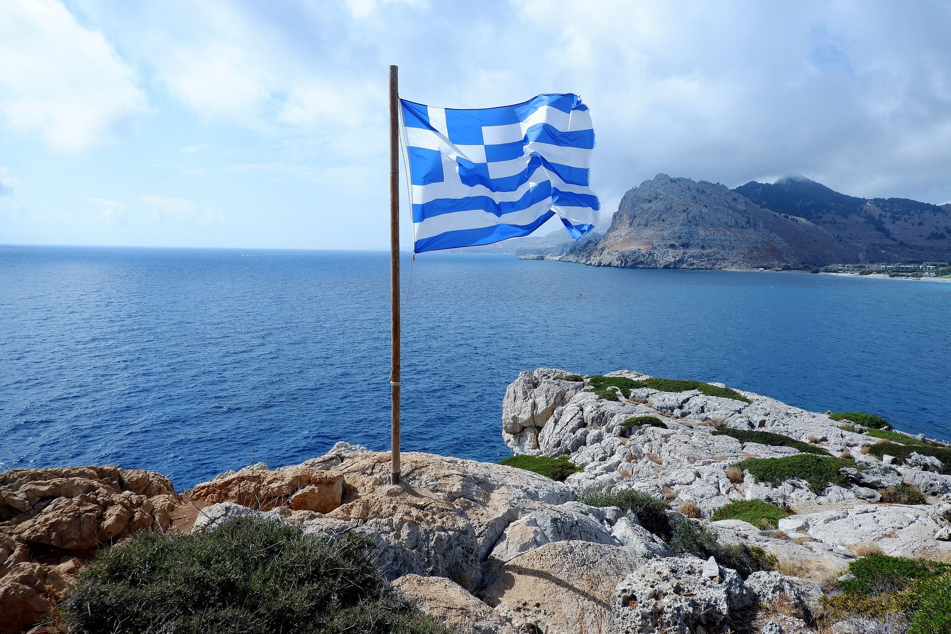 Греция фото с флагом